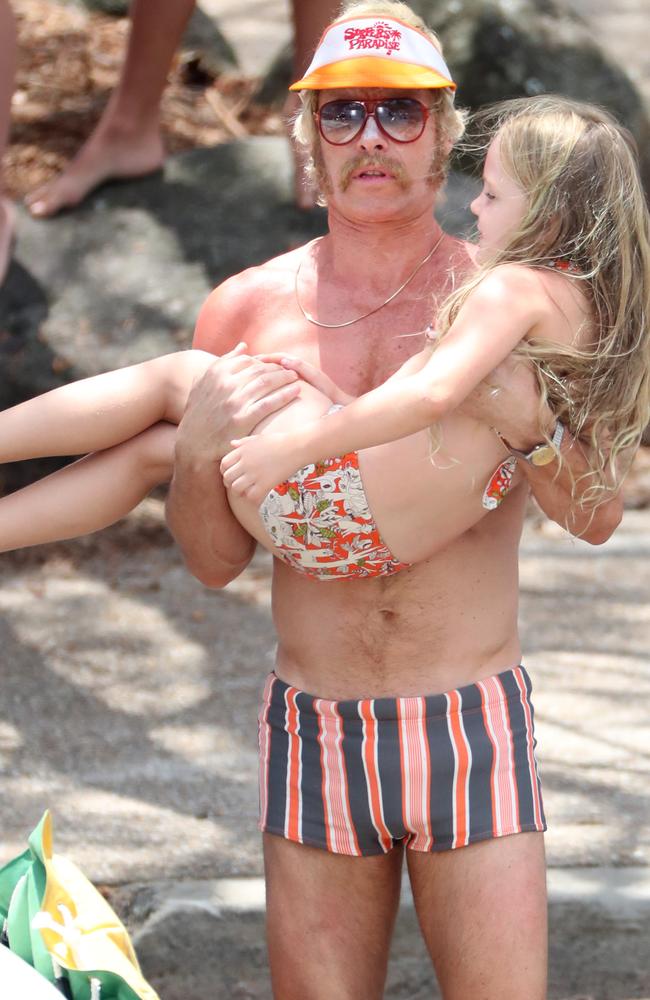 Guy Pearce on the film set of Flammable Children. Picture: Darren England.