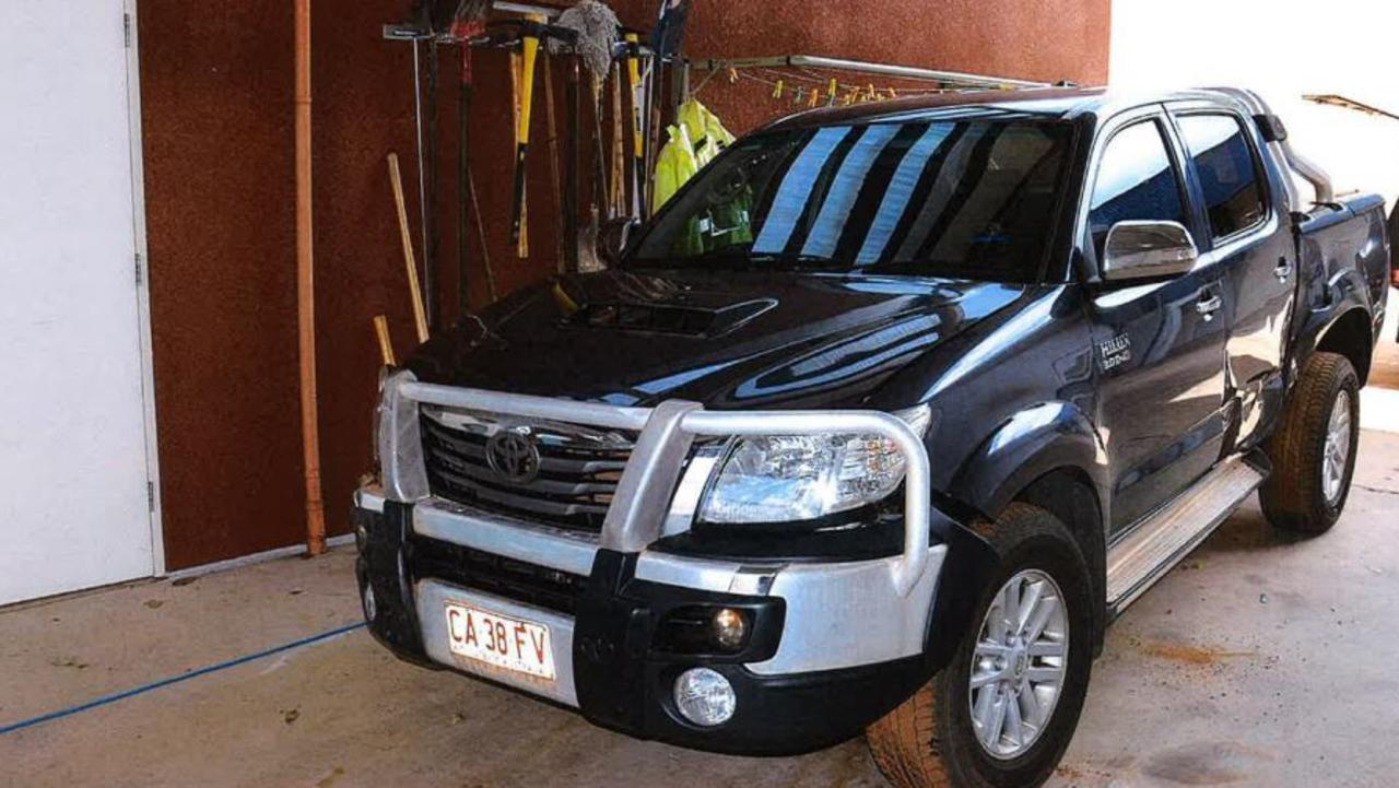 A late model grey Toyota Hilux which Rodney Kenyon was riding in the night he allegedly murdered Fabian Brock. Picture: NT Police/NT Supreme Court