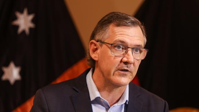 Chief Minister Michael Gunner has refused to say how many people lost their public sector jobs due to the vaccine mandate he introduced. Picture: Glenn Campbell