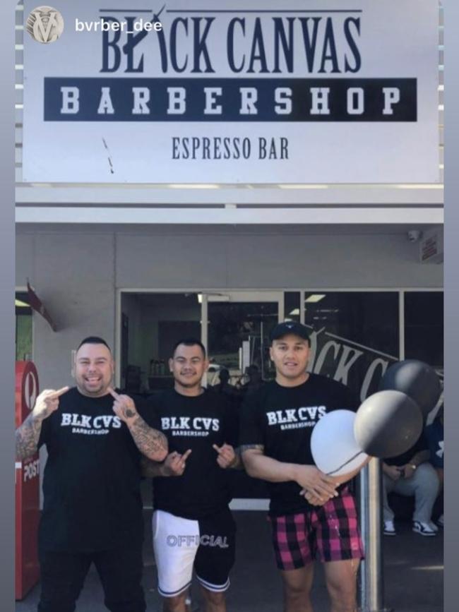 The launch of Black Canvas Southside barber shop in Brisbane that Pangai Jr attended.