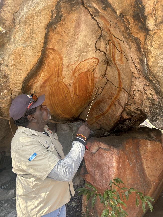 Jeremy Kowan during a rock art tour. Photo: Wunambal Gaambera Aboriginal Corp