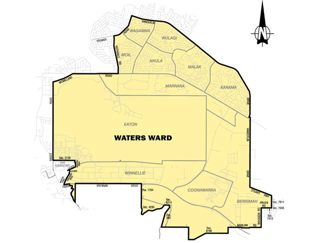 Waters Ward encompasses Eaton, Moil, Wulagi, Wagaman, Anula, Malak, Marrara, Karama, Coonawarra, Berrimah and Winnellie. Picture: NTEC.