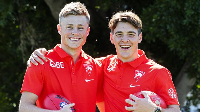 Swans youngsters Braeden Campbell (left) and Errol Gulden have both increased in value.