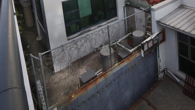 The fence running behind Birdees nightclub in Fortitude Valley. Picture: Annette Dew