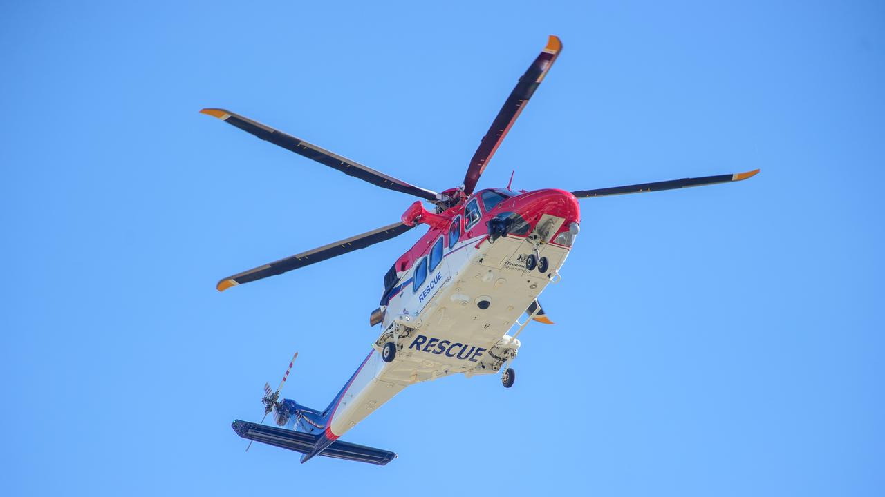Motorcyclist flown to hospital after mining road crash