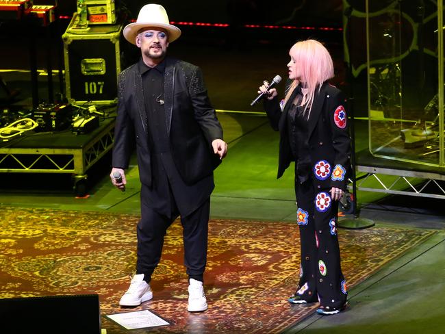 Cyndi Lauper and Boy George shared a stage. Picture: Richard Dobson
