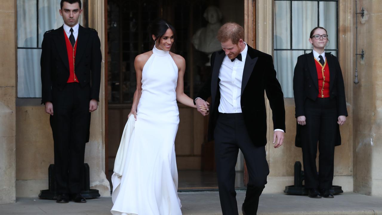 Meghan and Harry on their wedding day. Picture: Steve Parsons – WPA Pool/Getty Images