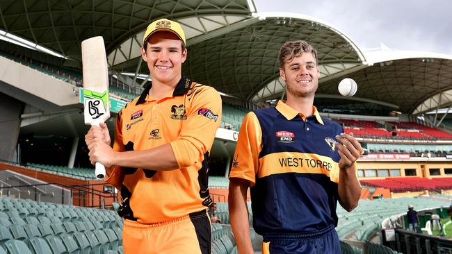 23/2/17. Glenelg batsman Jake Winter (left) smashed a huge one-day score on Sunday in Grade Cricket. Picture: Keryn Stevens