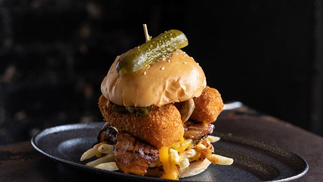 The Kayne's Mum burger at Ze Pickle, Camp Hill. Picture: David Kelly