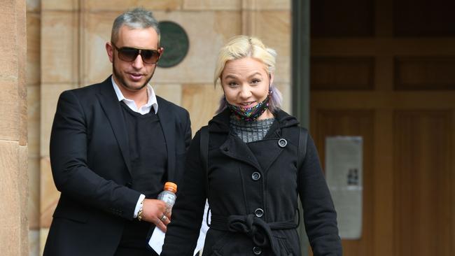 Mark Andreoni and Amy Hedges seen leaving Adelaide Magistrates Court after an earlier appearance. Ms Hedges had her charges dropped in April. Picture: NCA NewsWire