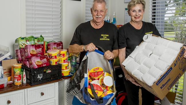 Ian and Sandy Sneddon from Helping the Homeless, have been donating clothes to the homeless for the last 4 years. Picture: Jerad Williams