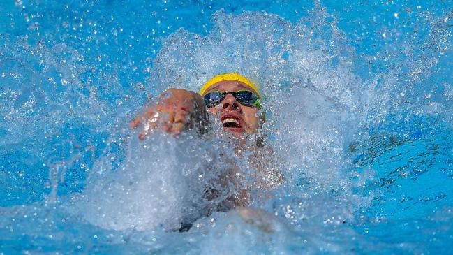 Australia's Mitch Larkin is the fastest qualifier for tomorrow night’s 100m backstroke final. Photo: AFP