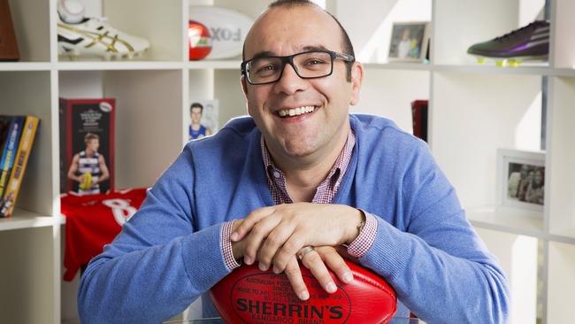 AFL player agent Tom Petroro in his Richmond office. Picture: Nathan Dyer