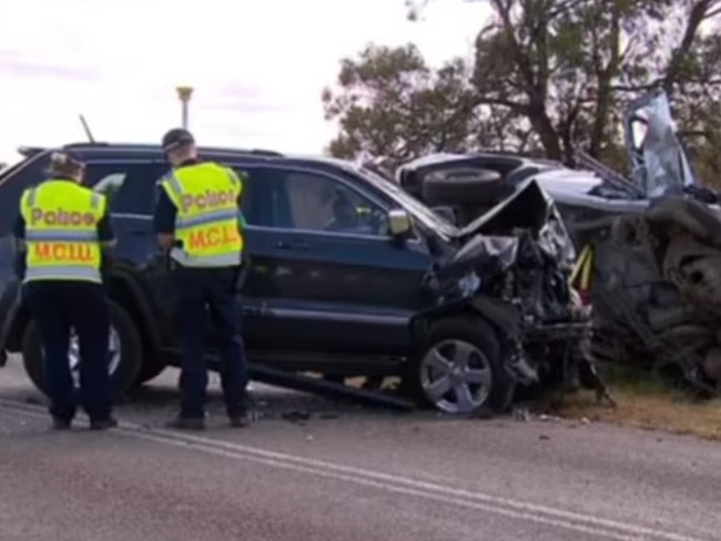 A Ford and a Jeep collided at Parwan about 10am on September 17, 2023. Picture: Channel Nine