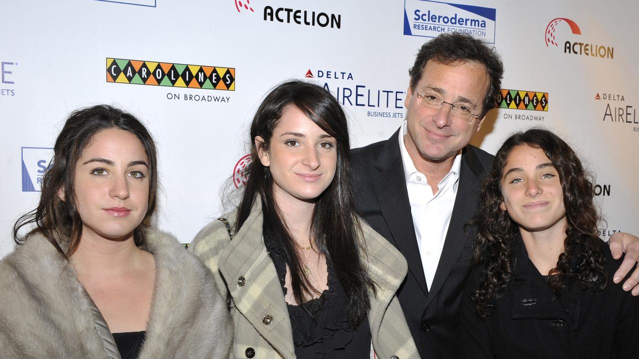 Bob Saget with his daughters (left to right) Aubrey Saget, Lara Saget, and Jennie Saget in 2008.