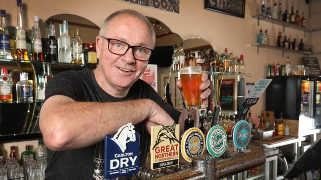 Publican Mick Guerin has put the Rising Sun Hotel on the market and wants people to know what a great lifestyle awaits them, should they decide to become the new owner of the iconic Auburn pub. Picture: Dean Martin