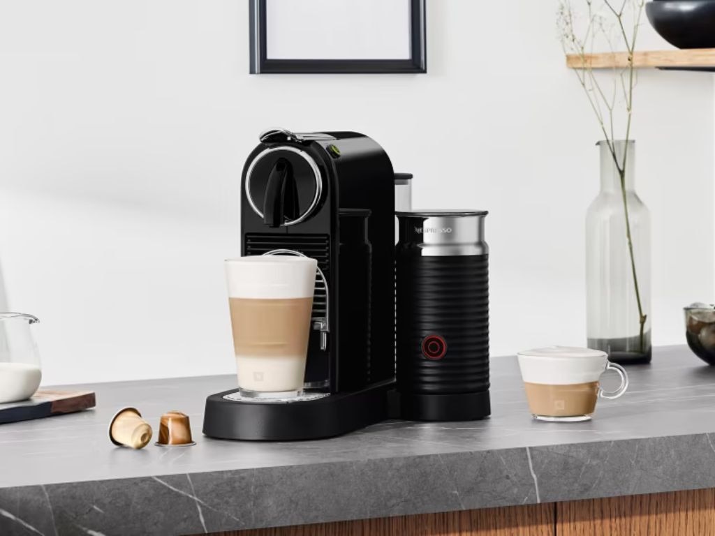 The Nespresso Delonghi Citiz &amp; Milk Capsule Coffee Machine.