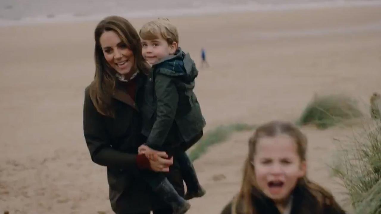 Kate frolicking with the kids. Picture: Twitter/@kensingtonroyal