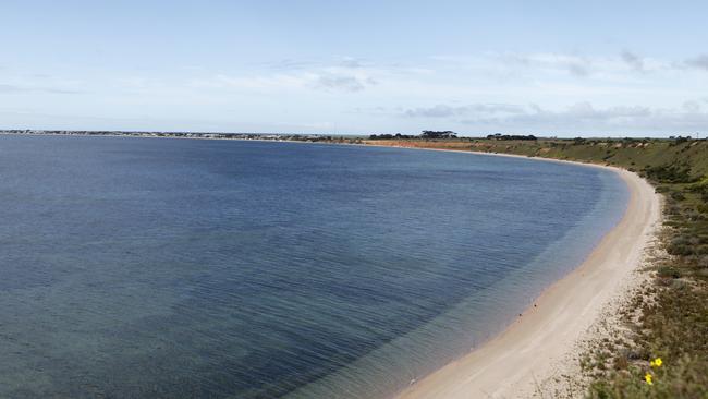 Black Point, on the Yorke Peninsula, looking out towards Black Point from the cliffs.