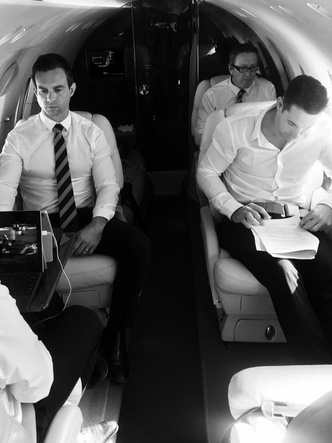 Slater flew to Sydney in a private jet