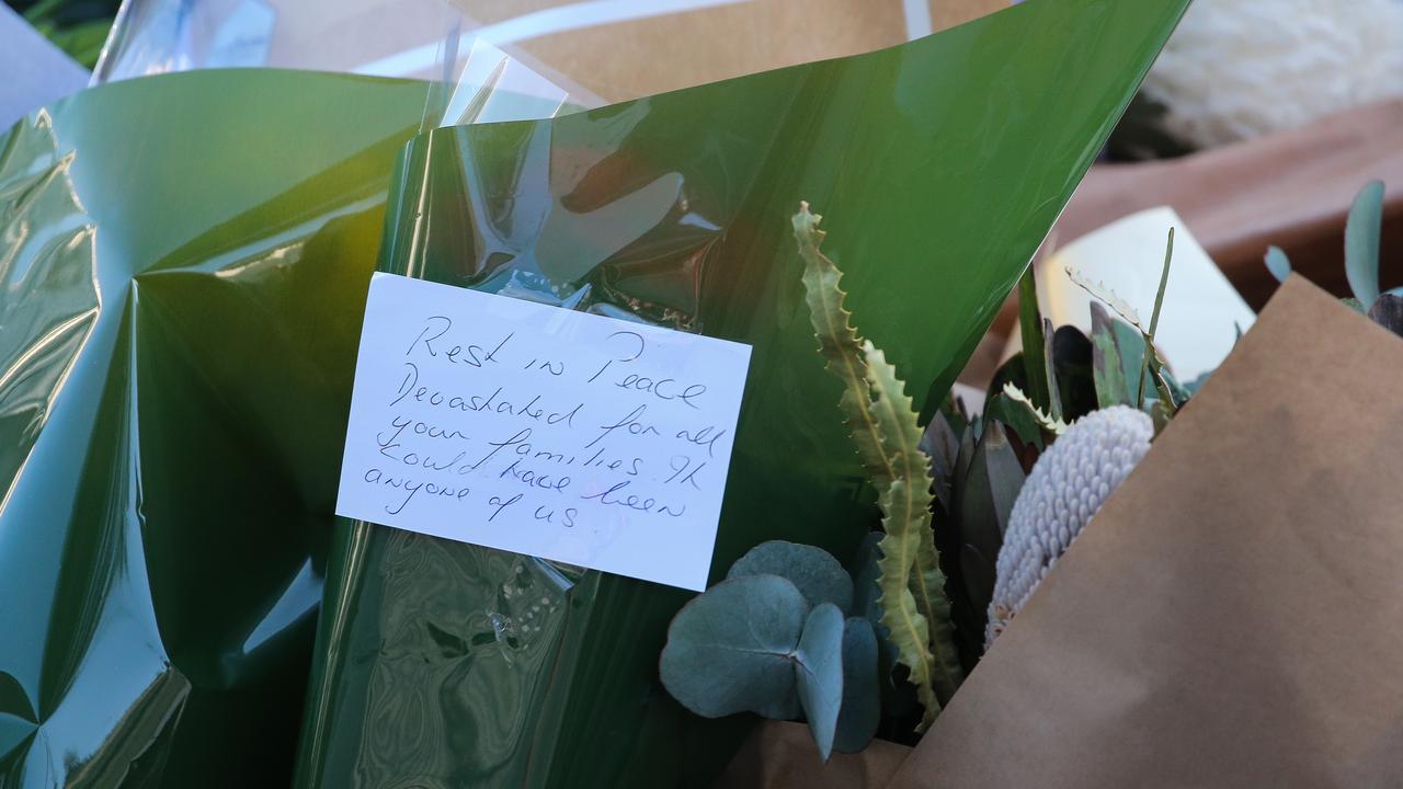 Floral tributes at Bondi Junction after the massacre on Saturday. Picture: NCA Newswire / Gaye Gerard