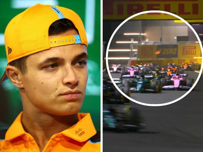 Debris from Oscar Piastri flew towards Lando Norris' car.