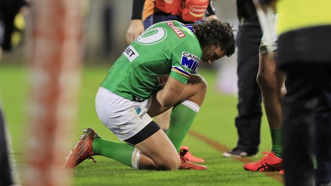 Joe Tapine has a rib injury. Picture: Mark Evans/Getty Images