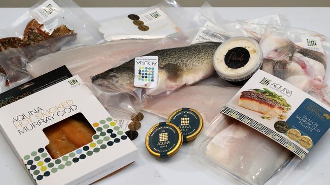 Aquna Murray Cod Australia’s product range from whole, gutted fish to caviar. Picture: Yuri Kouzmin