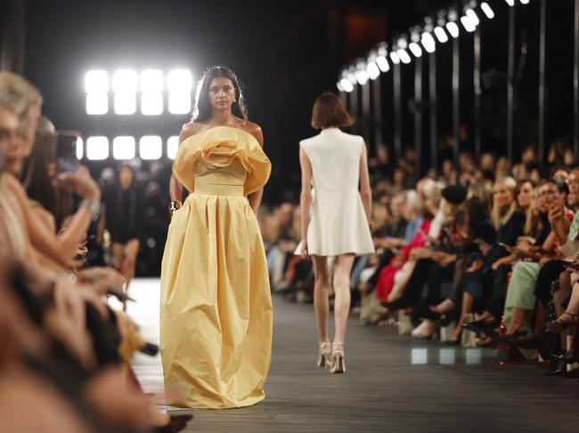 The Carla Zampatti 60th anniversary runway show, during Australian Fashion Week 2025 at the MCA Lawn in The Rocks. Picture: Jonathan Ng