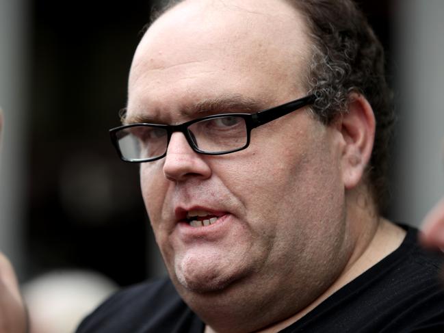 Oakden whistle blower Stewart Johnston speaks to the media outside the first public hearing in the federal government's Royal Commission for Aged Care Quality and Safety at the Roma Mitchell Commonwealth Law Court Building in Adelaide, Friday, January 18, 2019. (AAP Image/Kelly Barnes) NO ARCHIVING