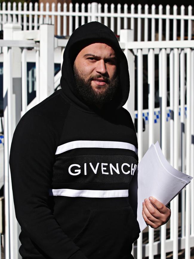 Rafat Alameddine leaving Parramatta Police station on the 22nd of July 2019 after getting bail. Picture: Adam Yip