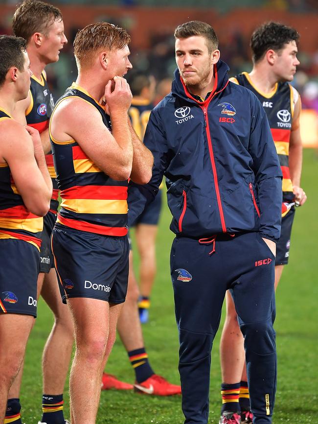 Paul Seedsman took an early shower against Melbourne after injuring his hamstring in the opening term. Picture: Daniel Kalisz/Getty Images