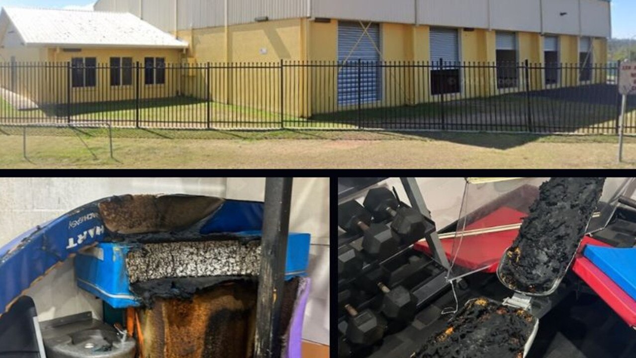 The Cherbourg council has condemned the actions of vandals who broke into the sports complex, set fire to equipment, flooded the basketball court, set off powder fire extinguishers and damaged offices.