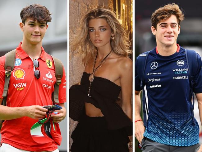 F1 young guns Ollie Bearman and Franco Colapinto are in a love triangle. Photo: Getty Images and Instagram