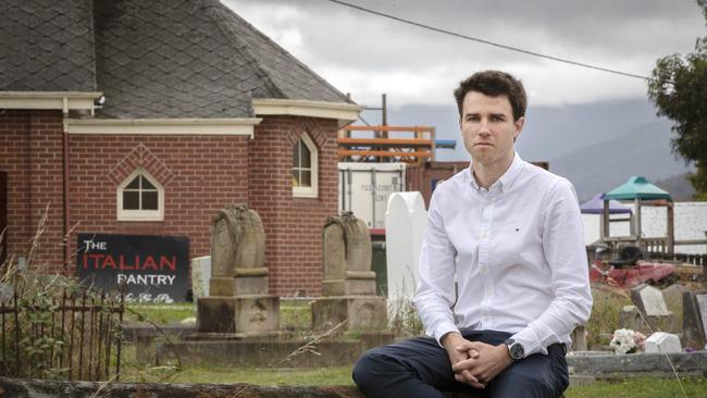 Kingborough Council candidate Kaspar Deanee outside The Italian Pantry that is next to Margate Primary School. Picture: Chris Kidd