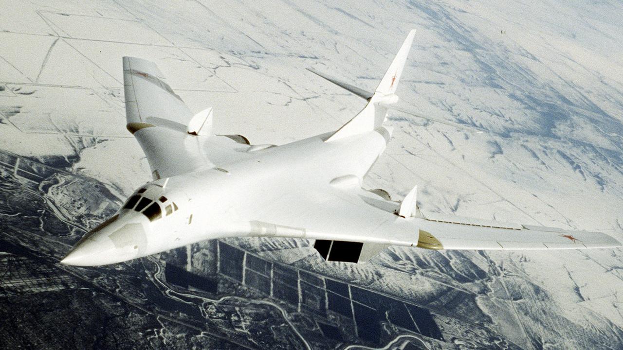 A Tupolev-160 near the Engels air force base in the Saratov region.