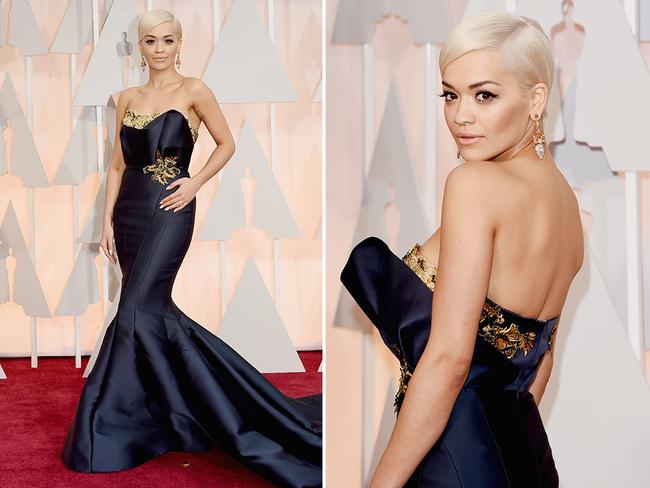 Rita Ora at the Oscars 2015 red carpet. Picture: Getty
