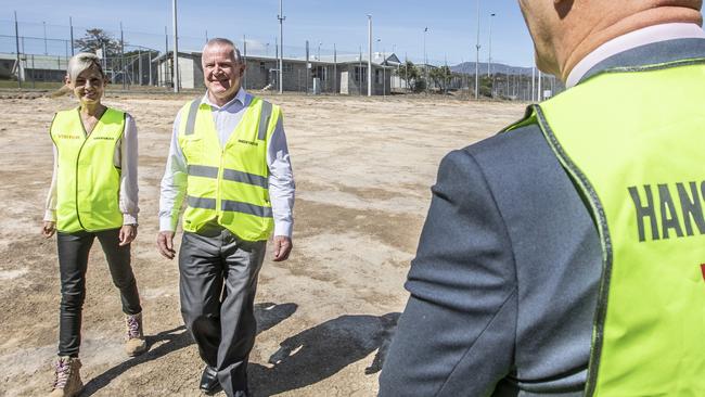 Attorney-General Elise Archer, left, and Hansen Yuncken state manager Bruce Maher at the announcement of the managing contractor for the $70 million Southern Remand Centre at Risdon. Picture: EDDIE SAFARIK