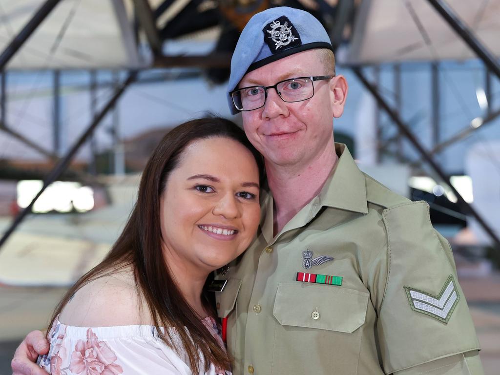 Corporal Alex Naggs and his partner Sarah Loft. Picture: Supplied