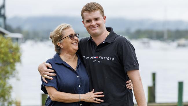 Dawn Lorraine Fraser and son Jackson give an update on Dawn’s condition in hospital in December last year. Picture: Lachie Millard