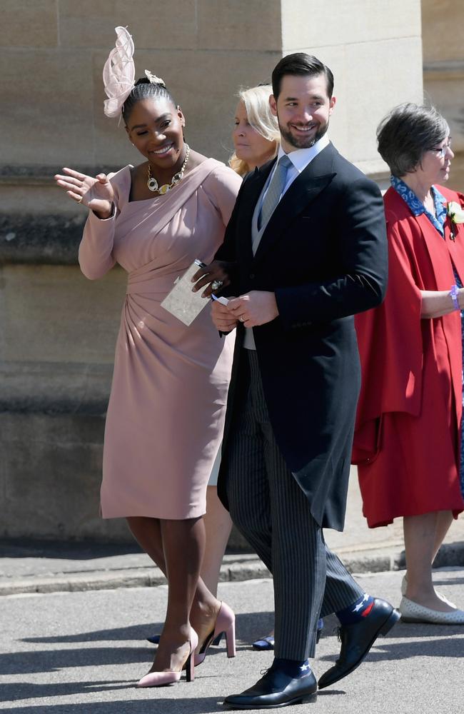 Serena Williams and Alexis Ohanian head in. Picture: Getty