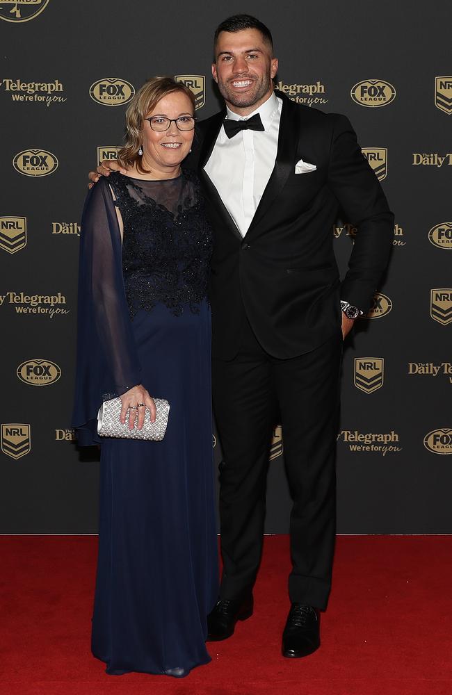 James Tedesco with his mum Rosemary. Picture: Brett Costello