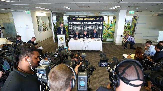 Bert Van Marwijk holds court.