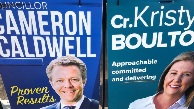 Councillors Cameron Caldwell and Kristyn Boulton are running against each other in the new council Division 4.