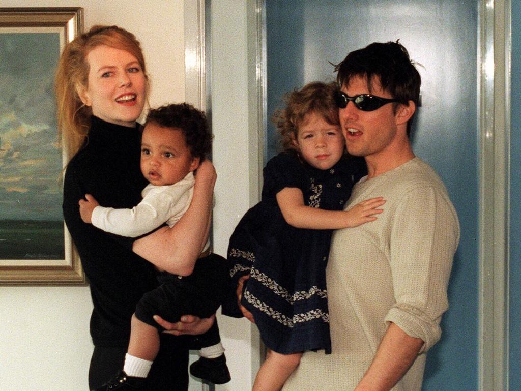 Kidman and Cruise with their adopted children, Connor and Bella.