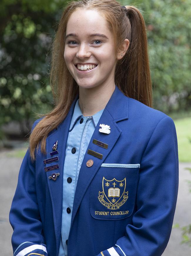 Maddie Walker, 18, of all-girls’ Walford Anglican School, received an ATAR of 99.95.