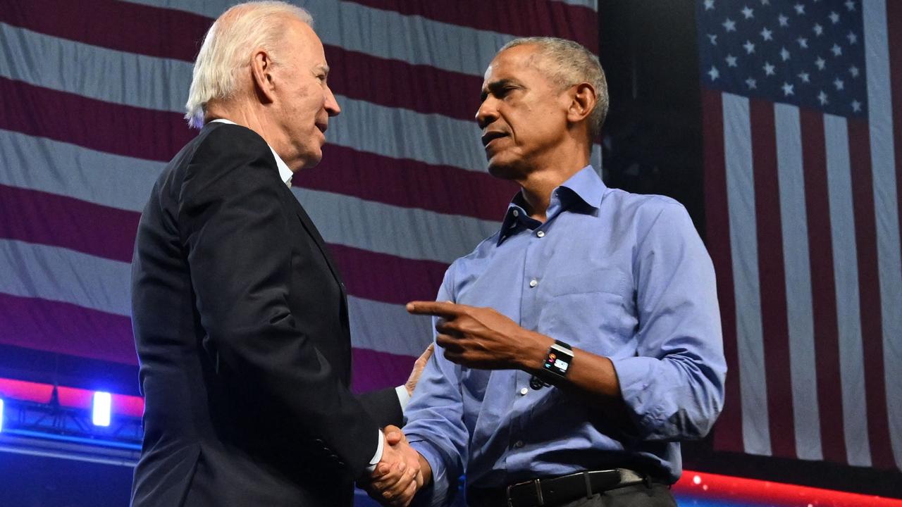 The two presidents at a rally ahead of the midterm elections in 2022. Picture: Saul Loeb/AFP