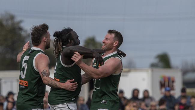Anthony McDonald-Tipungwuti kicked four goals in a quarter to ignite Imperials to a win over Red Cliffs. Photographer: Noel Fisher