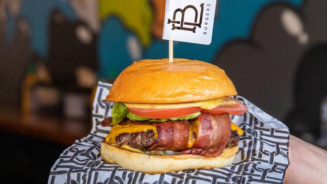 One of the award-winning burgers with a meaty patty and bacon. Picture: Jenifer Jagielski