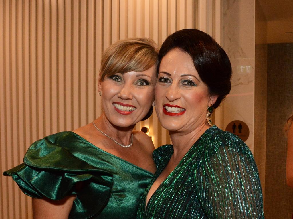 Rachel Hayse and Melanie Whiteley at the Perry Cross 'Everything is Possible' Ball at The Star Gold Coast. Picture: Regina King